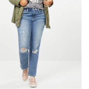 Plus size high rise straight jeans